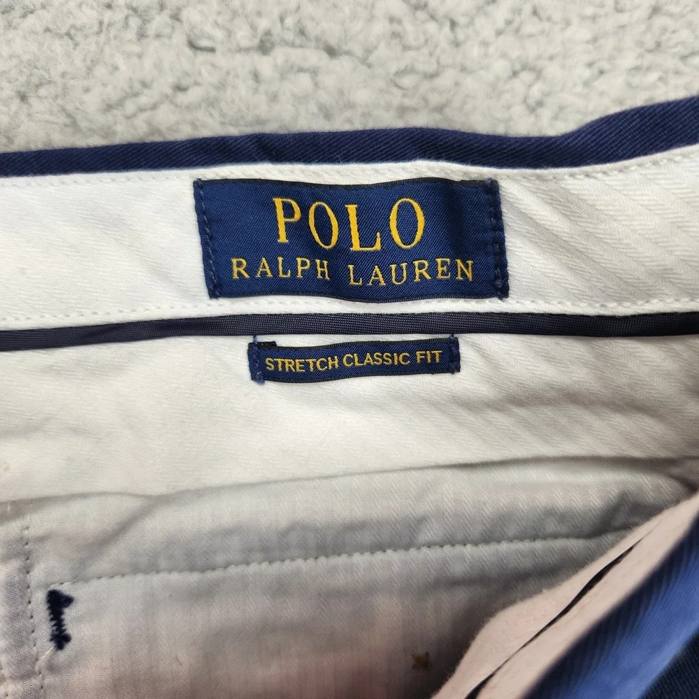 Polo Ralph Lauren Stretch Classic Fit Chino Shorts Mens 30 Pony Print Blue